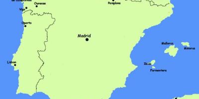Espanjan kartta - Kartat Espanja (Etelä-Euroopassa - Eurooppa)